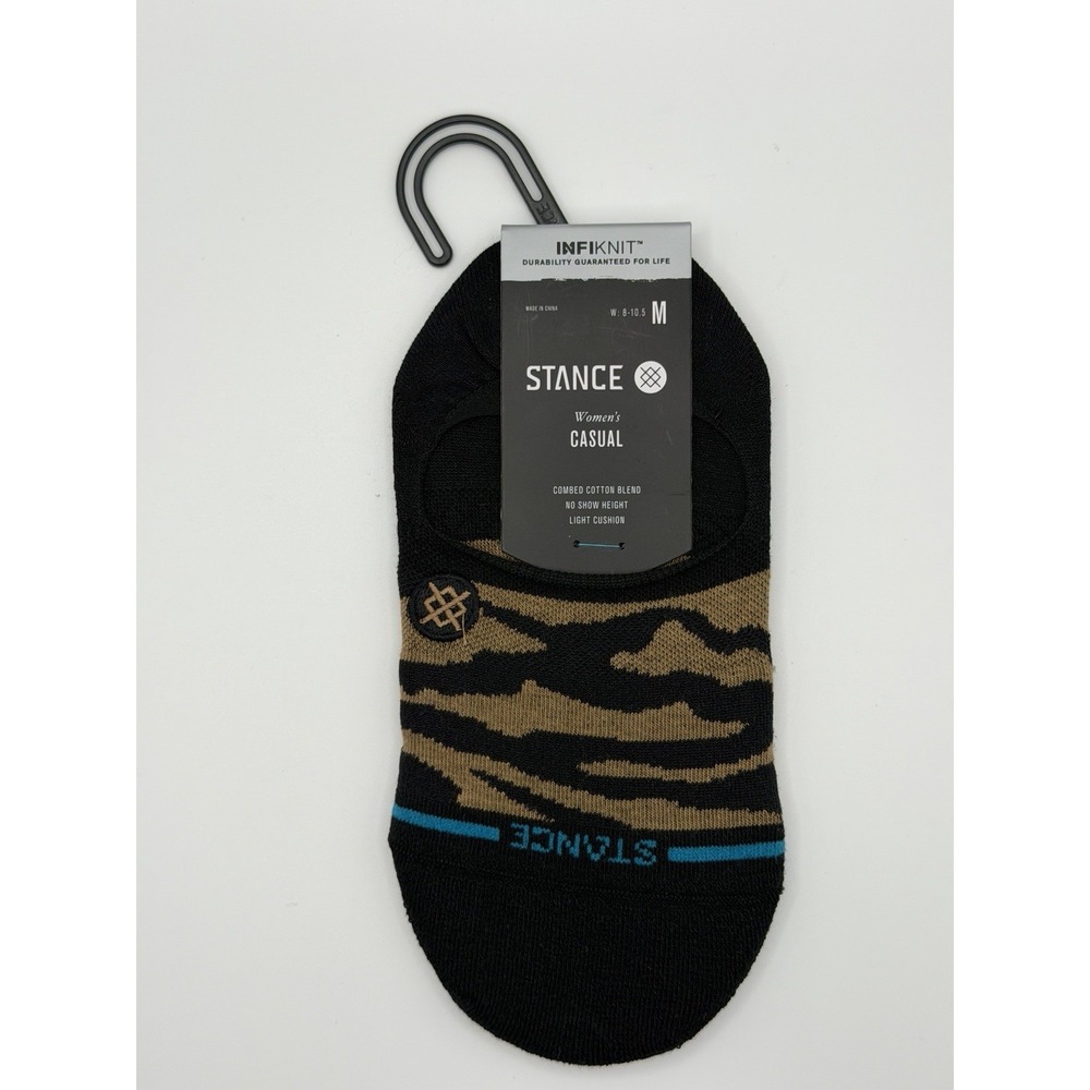 Stance Animalistic No Show Socks Brown Black Tiger Print Womens Medium NWT